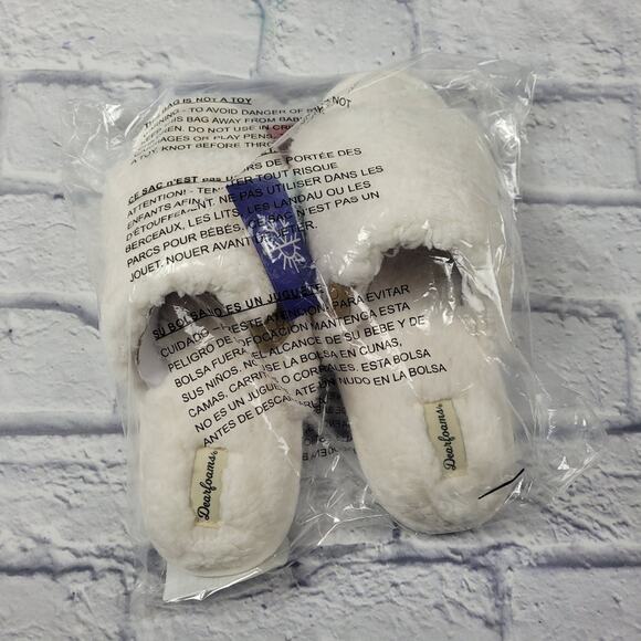 Dearfoams Lane Teddy Slide Memory Foam Slippers in Muslin size Large (9-10) - Picture 4 of 15